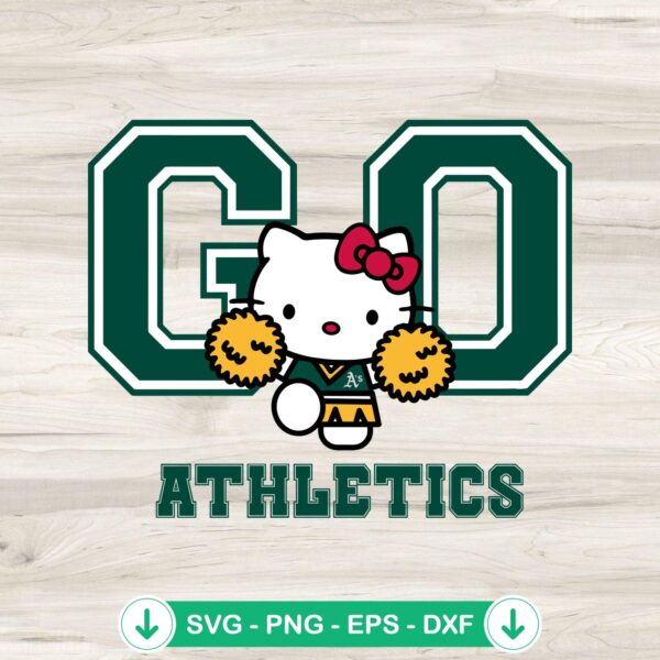 Hello Kitty Oakland Athletics SVG file, cutting machine compatible design
