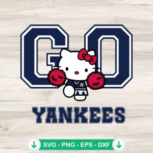 Hello Kitty NY Yankees Cheerleader SVG file for Cricut