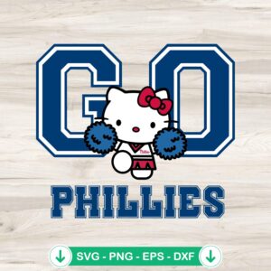 Hello Kitty Go Phillies Baseball SVG file for cutting machines
