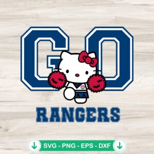 Hello Kitty Go Rangers Baseball SVG file for Cricut