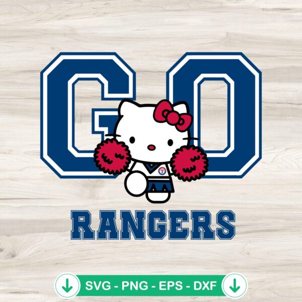 Hello Kitty Go Rangers Baseball SVG file for Cricut