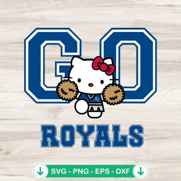 Hello Kitty Cheerleader SVG file, Kansas City Royals cut file