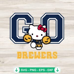Hello Kitty Go Brewers Baseball SVG file for cutting machines