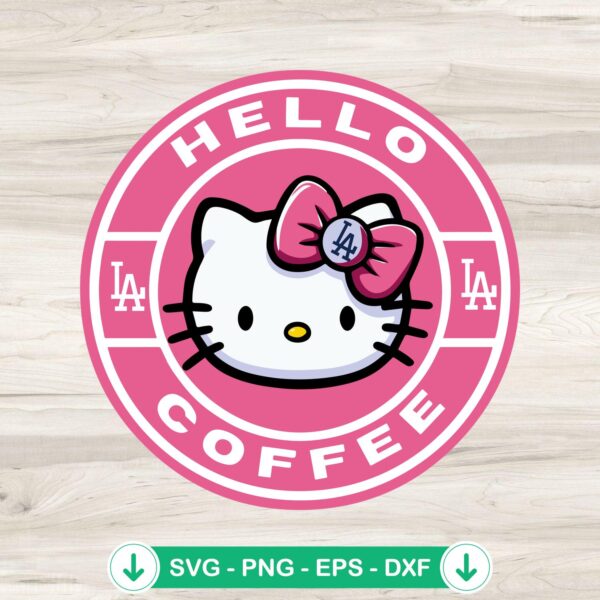 Hello Coffee LA Dodgers SVG file for cutting machine