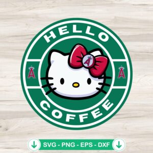 Hello Coffee Los Angeles Angels SVG file for cutting machines