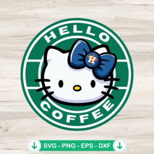 Hello Kitty Coffee Houston Astros Baseball SVG file, cutting file
