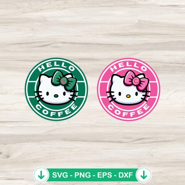 Hello Coffee Chicago Cubs logo SVG file for Cricut cutting