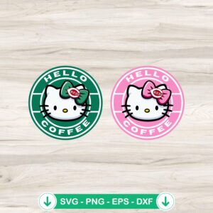 Hello Kitty Coffee Cincinnati Reds SVG file for cutting machine
