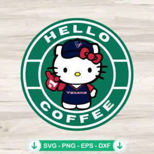 Hello Coffee Houston Texans svg file for Cricut cutting machine