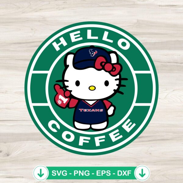 Hello Coffee Houston Texans svg file for Cricut cutting machine