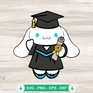Hello Kitty Cinnamoroll Graduation SVG file for cutting machine
