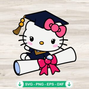 Hello Kitty Graduate SVG file for cutting machine