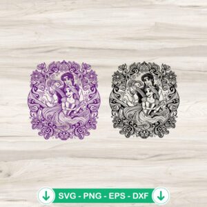 Disney Mandala Rapunzel princess svg file for cutting machines