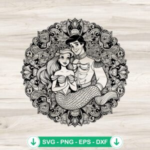 Ariel Princess Mandala SVG file for cutting machines