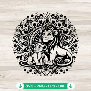 Mandala Lion King SVG file for Cricut cutting machine
