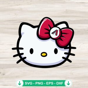 Hello Kitty face Arizona Diamondbacks svg file for cutting