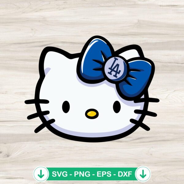 Hello Kitty Face SVG file for LA Dodgers baseball craft