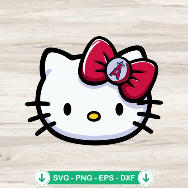 Hello Kitty Face SVG file for Los Angeles Angels baseball logo