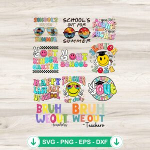 Happy Last Day Of School SVG Bundle cutting file for Cricut