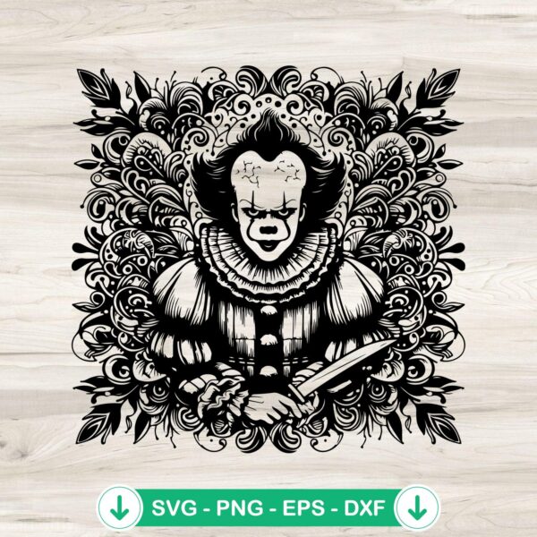 Pennywise Mandala SVG file for cutting machine
