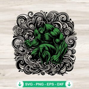 Mandala The Hulk svg file for cutting machines, superhero theme