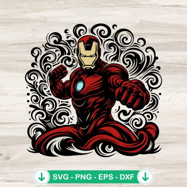 Mandala Iron Man Superhero SVG file for cutting machines