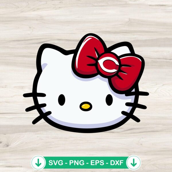 Hello Kitty Cincinnati Reds SVG file for Cricut cutting machine