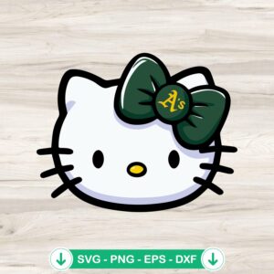 Hello Kitty Oakland Athletics baseball SVG file, cricut SVG cutting file