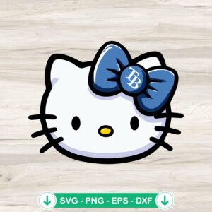 Hello Kitty Face Tampa Bay Rays baseball SVG file for cutting machine