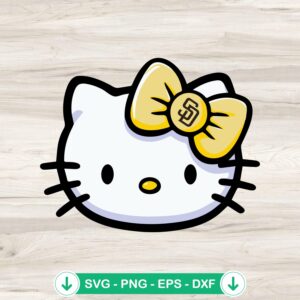 Helo Kitty Face SVG file, San Diego Padres cutting file, MLB logo