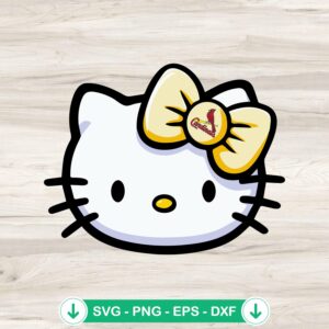 Helo Kitty Face SVG file for St. Louis Cardinals team, cricut svg