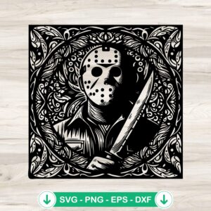 Mandala Jason Voorhees SVG file for cutting machines