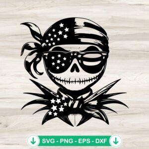 Jack Skellington US Flag sunglasses svg file for cricut cutting