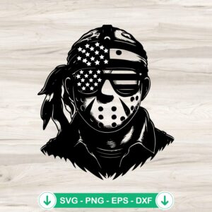 Jason Voorhees US Flag Sunglasses SVG file for Cricut cutting machine