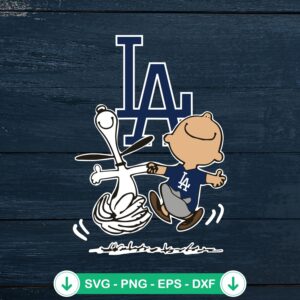 LA Dodgers Snoopy and Charlie Brown SVG file for cutting machines