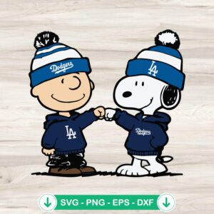 Snoopy Fist Bump Charlie Brown SVG file for LA Dodgers logo