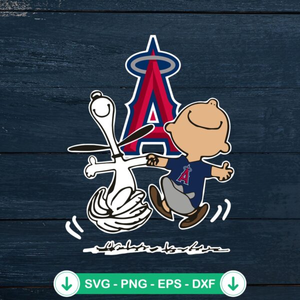 Snoopy and Charlie Brown Los Angeles Angels svg file, cricut svg, cutting file