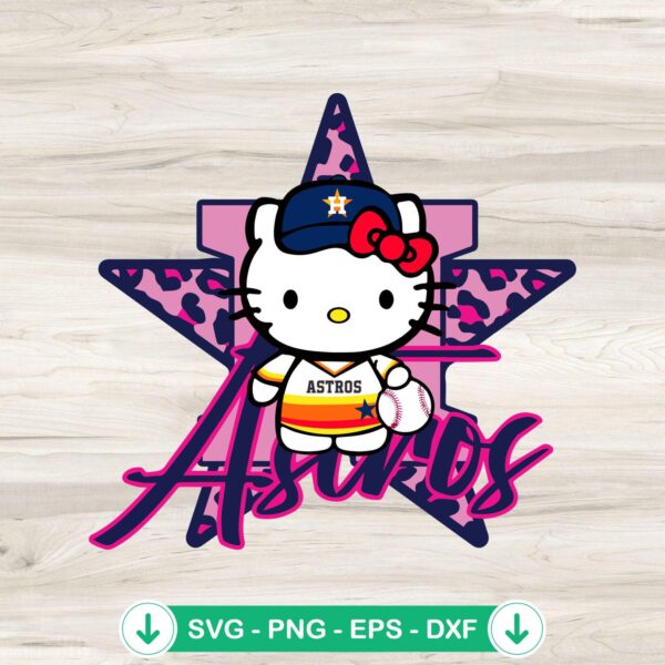 Hello Kitty Houston Astros Leopard Logo SVG file for Cricut cut file
