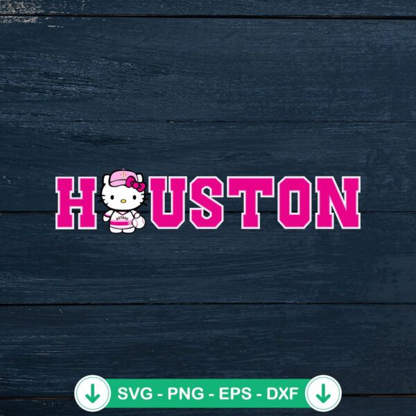 Houston Astros Hello Kitty svg file, pink Astros logo cutting file