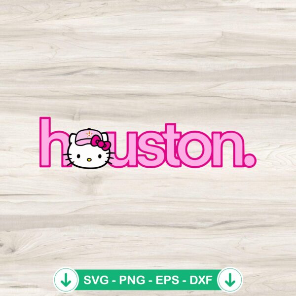 Pink Houston Hello Kitty svg file for Cricut and cut files