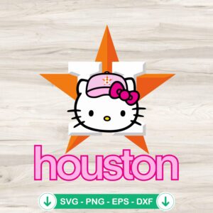 Hello Kitty Houston Astros Star Logo SVG file for cutting machines