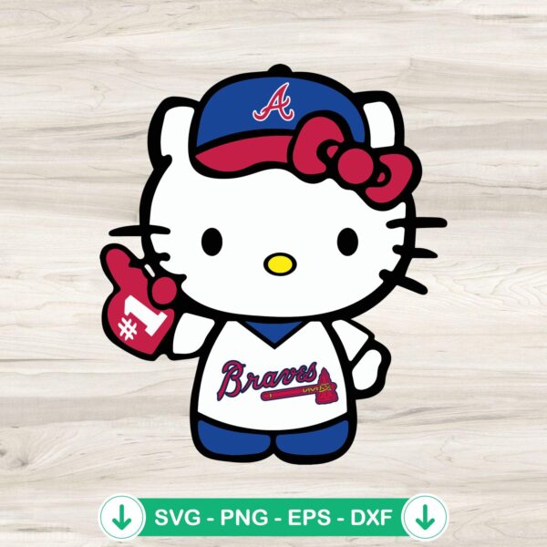 Hello Kitty Atlanta Braves svg file for Cricut cut files