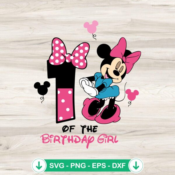 Minnie 1st Birthday Girl SVG file for Cricut cutting machine