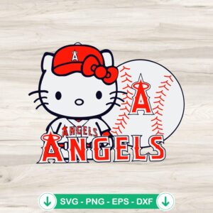 Hello Kitty Angels Baseball SVG file for cricut cutting machine