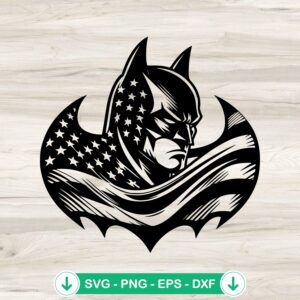 Batman American Flag SVG file for Cricut cutting machine