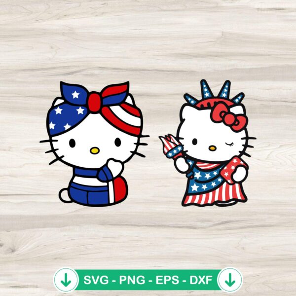 Hello Kitty 4th Of July svg file, cricut svg cutting file