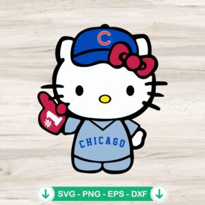 Hello Kitty Chicago Cubs SVG file for cricut cut file