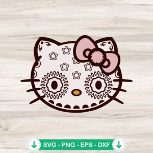 Hello Kitty Day Of The Dead SVG file, cricut svg cutting file