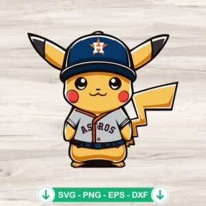 Pikachu Houston Astros Baseball SVG file for cricut cutting
