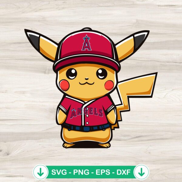 Pikachu Los Angeles Angels baseball SVG file, cutting file for Cricut